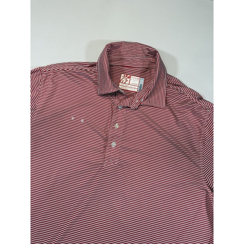 Chick-Fil-A Team Style Polo Shirt Men's L Oobe Hydrochill Red Striped Stretch